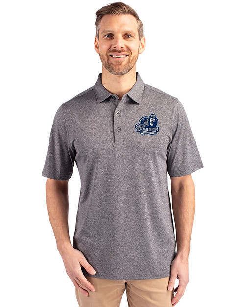 Old Dominion Monarchs College Vault - Cutter & Buck Forge Heathered Stretch Mens Polo Charcoal Heather Front