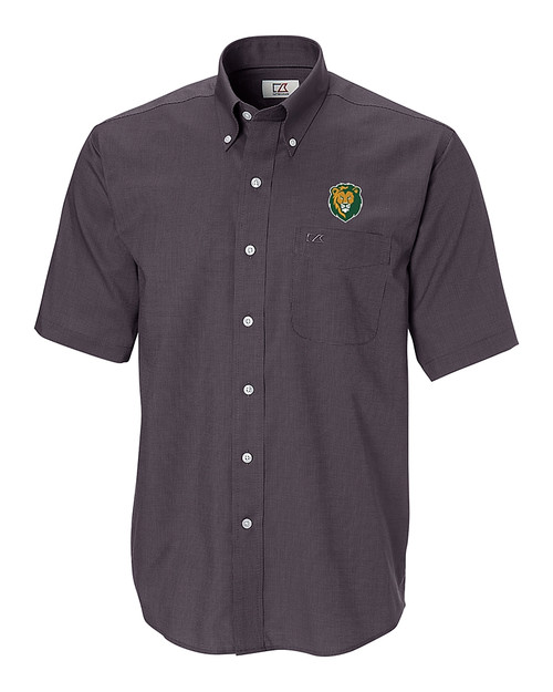 Southeastern Louisiana Lions Cutter & Buck Epic Easy Care Nailshead Mens Short Sleeve Dress Shirt Black Mannequin