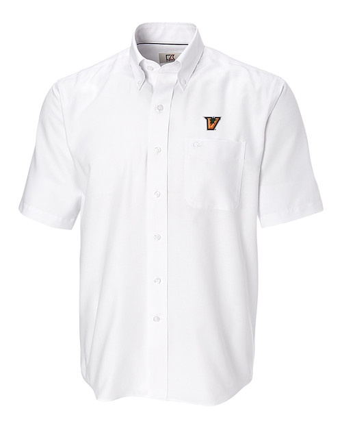 Texas Rio Grande Valley Vaqueros Cutter & Buck Epic Easy Care Nailshead Mens Short Sleeve Dress Shirt White Mannequin