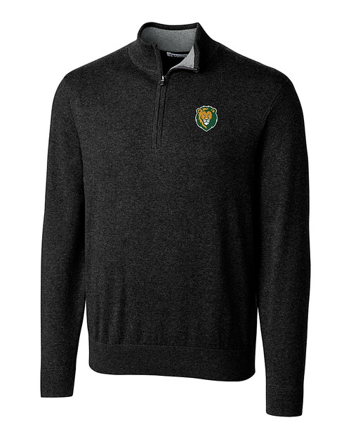 Southeastern Louisiana Lions Cutter & Buck Lakemont Tri-Blend Mens Quarter Zip Pullover Sweater Black Mannequin