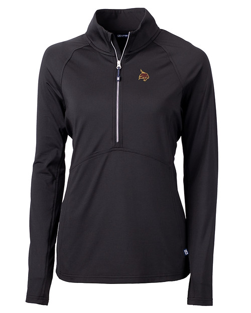 Texas State Bobcats Cutter & Buck Adapt Eco Knit Stretch Recycled Womens Half Zip Pullover BL_MANN_HG 