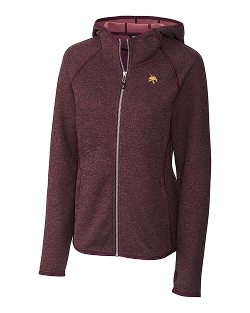 Texas State Bobcats Cutter & Buck Mainsail Full Zip Hooded Womens Jacket BRH_MANN_HG 