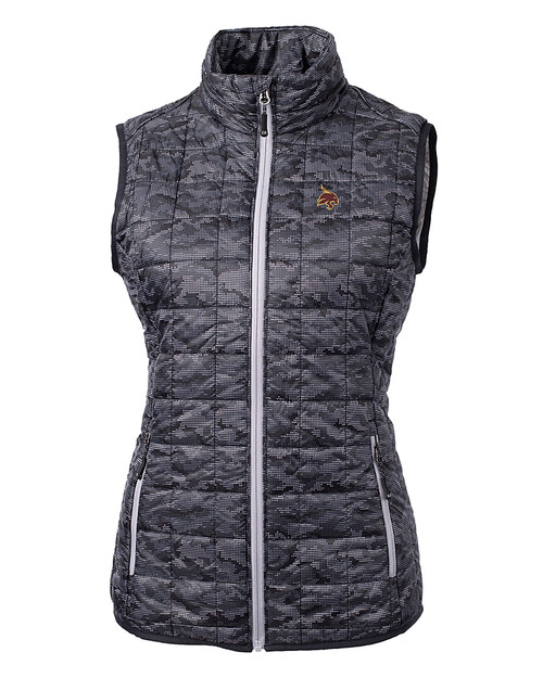 Texas State Bobcats Cutter & Buck Rainier PrimaLoft® Womens Eco Insulated Full Zip Printed Puffer Vest BL_MANN_HG 