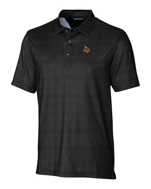 Texas State Bobcats Cutter & Buck Pike Micro Floral Print Stretch Mens Polo BL_MANN_HG 