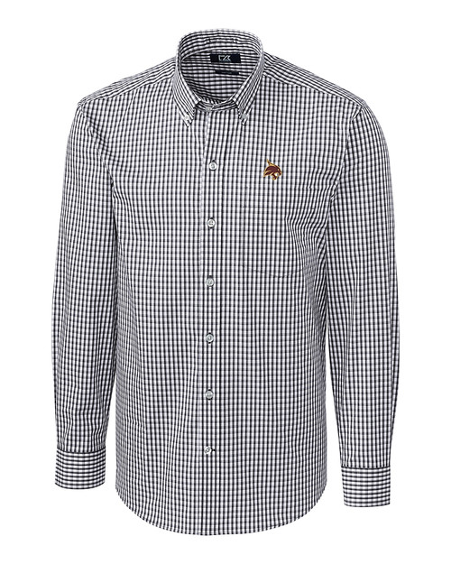 Texas State Bobcats Cutter & Buck Easy Care Stretch Gingham Mens Long Sleeve Dress Shirt CC_MANN_HG 