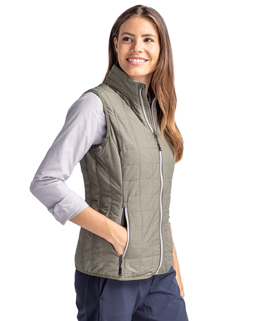 Cutter & Buck Rainier PrimaLoft® Womens Eco Insulated Full Zip Puffer Vest POM PROS_HG 1
