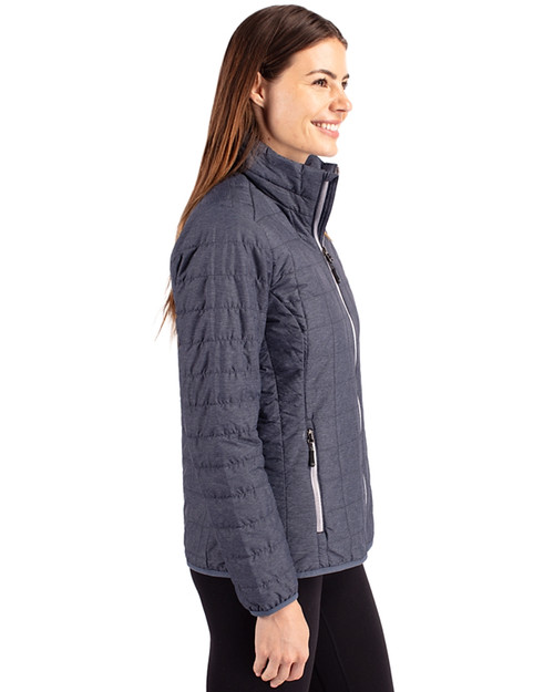Texas Rio Grande Valley Vaqueros Cutter & Buck Rainier PrimaLoft®  Womens Eco Insulated Full Zip Puffer Jacket Anthracite Melange Side