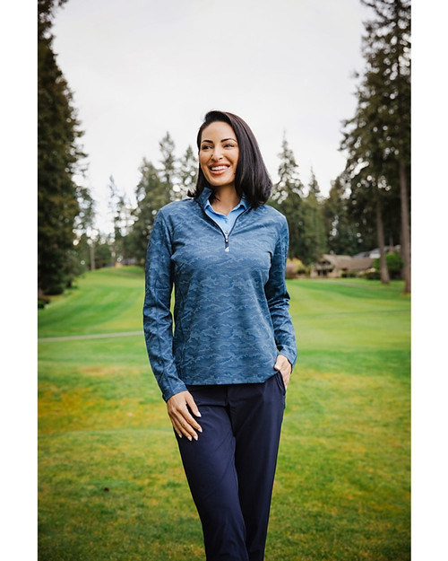 Women's Milwaukee Brewers Cutter & Buck Navy DryTec Traverse Stretch  Quarter-Zip Pullover Top