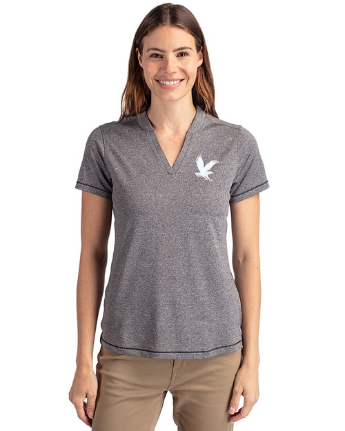 Embry-Riddle Eagles Cutter & Buck Forge Eco Heathered Stretch Womens Blade Top Charcoal Heather Front