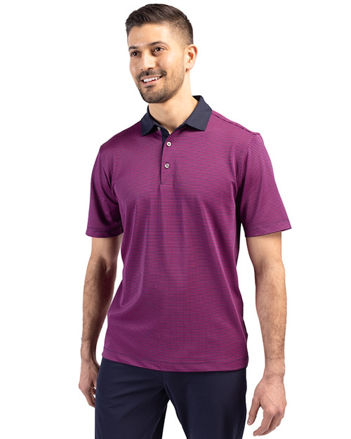 Cutter & Buck Virtue Eco Pique Micro Stripe Recycled Mens Polo GENV_PRO_HG 1