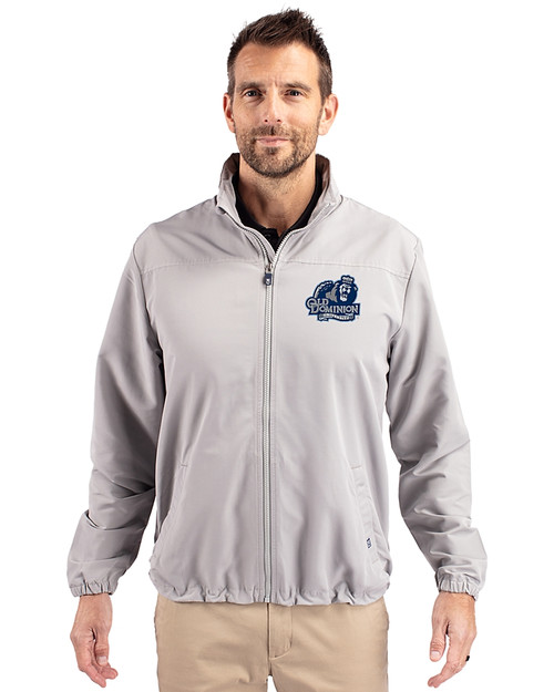 Old Dominion Monarchs College Vault - Cutter & Buck Charter Eco Recycled Mens Full-Zip Jacket Polished Medium Gray Front