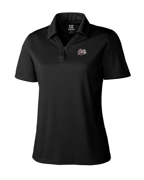 Montana Grizzlies Cutter & Buck Genre Textured Solid Womens Polo Black Mannequin