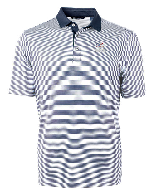 Green Bay Packers Americana Cutter & Buck Virtue Eco Pique Micro Stripe Recycled Mens Polo NVBW_MANN_HG 1