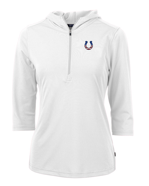 Indianapolis Colts Americana Cutter & Buck Virtue Eco Pique Recycled Half Zip Pullover Womens Hoodie WH_MANN_HG 1