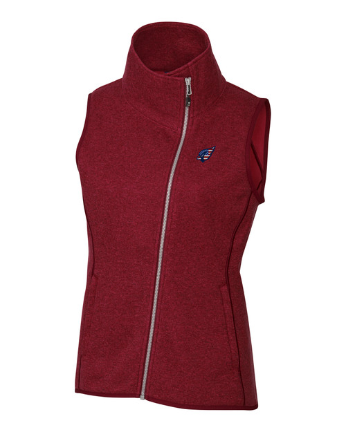 Arizona Cardinals Americana Cutter & Buck Mainsail Sweater-Knit Womens Full Zip Vest CRH_MANN_HG 1