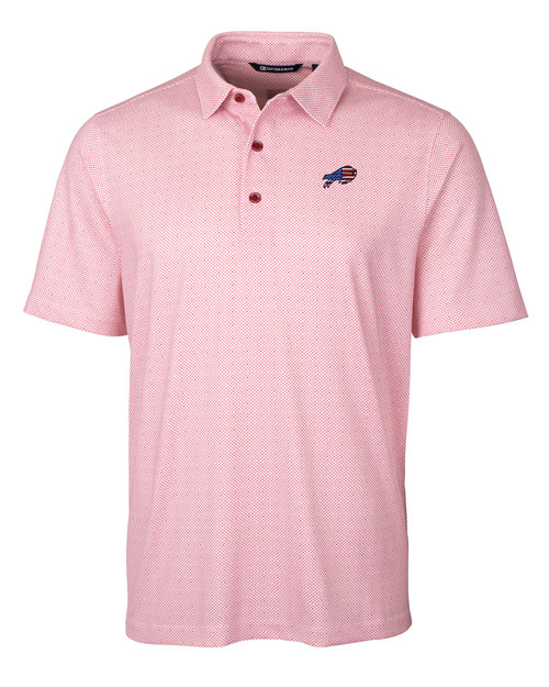 Buffalo Bills Americana Cutter & Buck Pike Double Dot Print Stretch Mens Polo CDR_MANN_HG 1