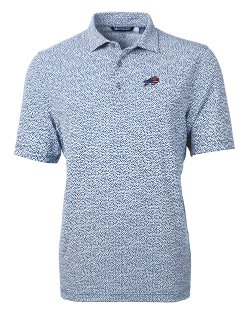 Buffalo Bills Americana Cutter & Buck Virtue Eco Pique Botanical Print Recycled Mens Polo NVBU_MANN_HG 1