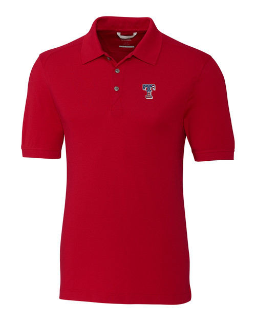 Texas Rangers Stars & Stripes Cutter & Buck Advantage Tri-Blend Pique Mens Polo CDR_MANN_HG 1
