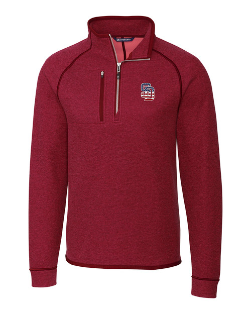 San Diego Padres Stars & Stripes Cutter & Buck Mainsail Sweater-Knit Mens Half Zip Pullover Jacket CRH_MANN_HG 1