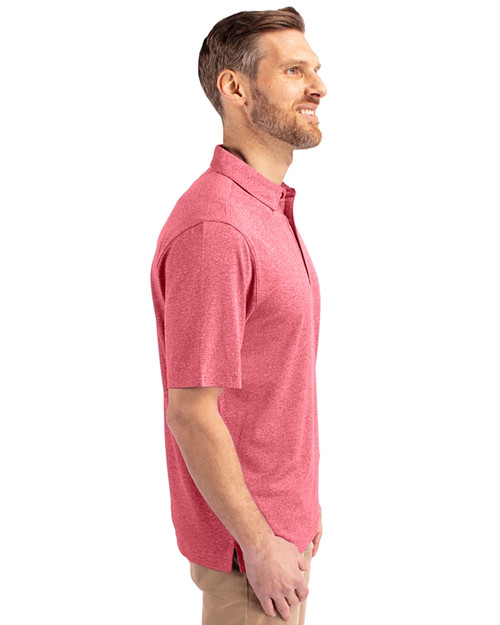 Seattle Seahawks Americana Cutter & Buck Forge Heathered Stretch Mens Polo Cardinal Red Heather Side