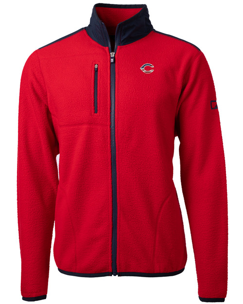 Cincinnati Reds Stars & Stripes Cutter & Buck Cascade Eco Sherpa Mens Fleece Jacket RDNV_MANN_HG 1