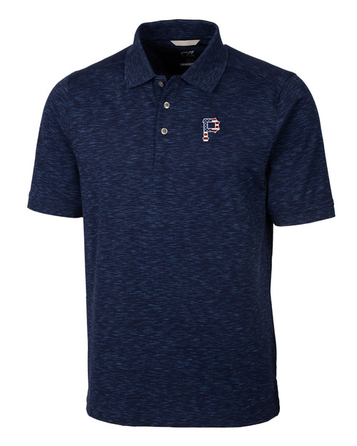 Pittsburgh Pirates Stars & Stripes Cutter & Buck Advantage Tri-Blend Space Dye Mens Big and Tall Polo DLN_MANN_HG 1