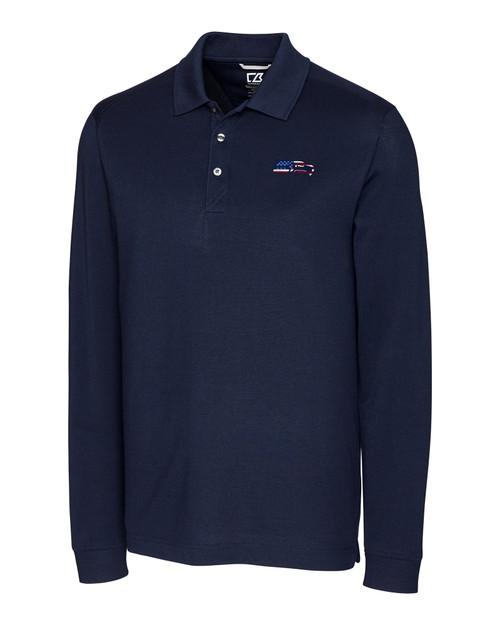 Seattle Seahawks Americana Cutter & Buck Advantage Tri-Blend Pique Mens Big and Tall Long Sleeve Polo LYN_MANN_HG 1