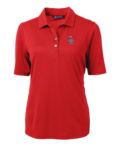 Colorado Rockies Stars & Stripes Cutter & Buck Virtue Eco Pique Recycled Womens Polo RD_MANN_HG 1