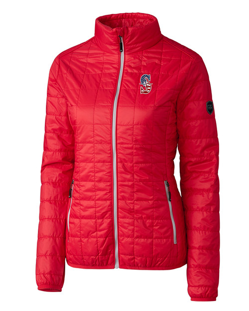Seattle Mariners Stars & Stripes Cutter & Buck Rainier PrimaLoft®  Womens Eco Insulated Full Zip Puffer Jacket RD_MANN_HG 1