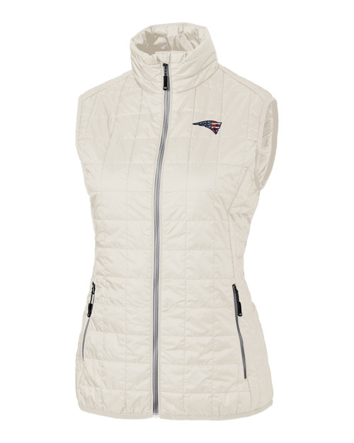 New England Patriots Americana Cutter & Buck Rainier PrimaLoft® Womens Eco Insulated Full Zip Puffer Vest CCO_MANN_HG 1