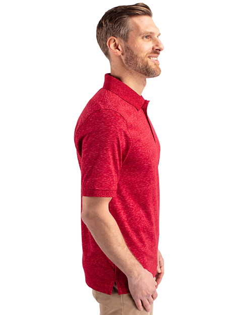 Colorado Rockies Stars & Stripes Cutter & Buck Advantage Tri-Blend Space Dye Mens Polo Dark Cardinal Red Side