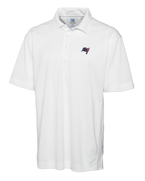 Tampa Bay Buccaneers Americana Cutter & Buck CB Drytec Genre Textured Solid Mens Polo WH_MANN_HG 1