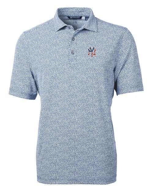 New York Yankees Stars & Stripes Cutter & Buck Virtue Eco Pique Botanical Print Recycled Mens Polo NVBU_MANN_HG 1