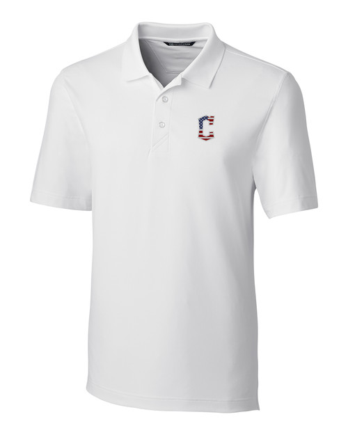 Cleveland Guardians Stars & Stripes Cutter & Buck Forge Stretch Mens Polo WH_MANN_HG 1