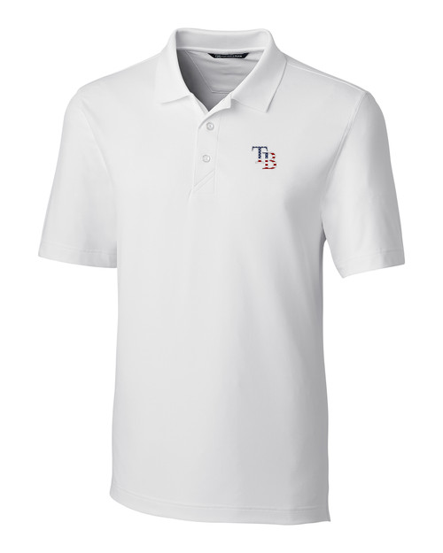 Tampa Bay Rays Stars & Stripes Cutter & Buck Forge Stretch Mens Polo WH_MANN_HG 1