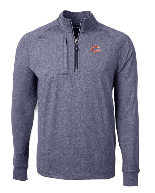 Chicago Bears Cutter & Buck Adapt Eco Knit Heather Mens Quarter Zip Pullover NVH_MANN_HG 1