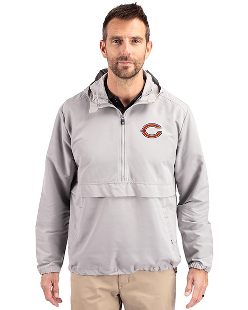 Chicago Bears - Cutter & Buck Charter Eco Recycled Mens Anorak Jacket Polished Medium Gray Front