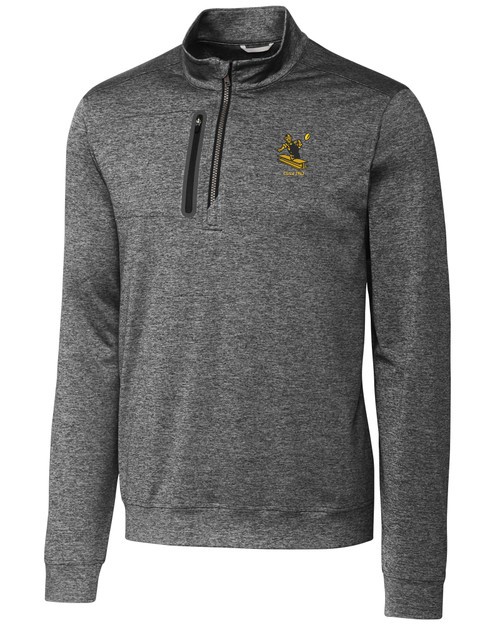 Pittsburgh Steelers Historic Cutter & Buck Stealth Heathered Quarter Zip Mens Pullover EG_MANN_HG 1