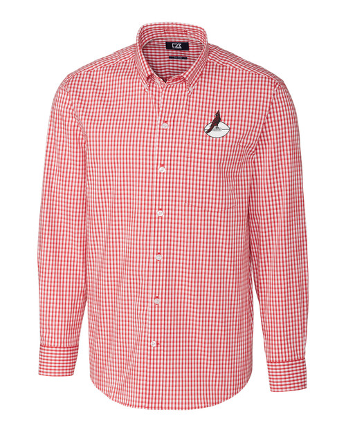 Arizona Cardinals Historic Cutter & Buck Easy Care Stretch Gingham Mens Long Sleeve Dress Shirt CDR_MANN_HG 1