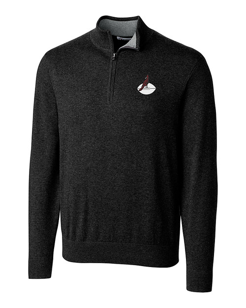 Arizona Cardinals Historic Cutter & Buck Lakemont Tri-Blend Mens Big and Tall Quarter Zip Pullover Sweater Black Mannequin