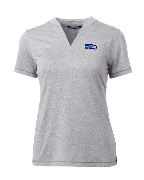Seattle Seahawks Historic Cutter & Buck Forge Heathered Stretch Womens Blade Top POH_MANN_HG 1
