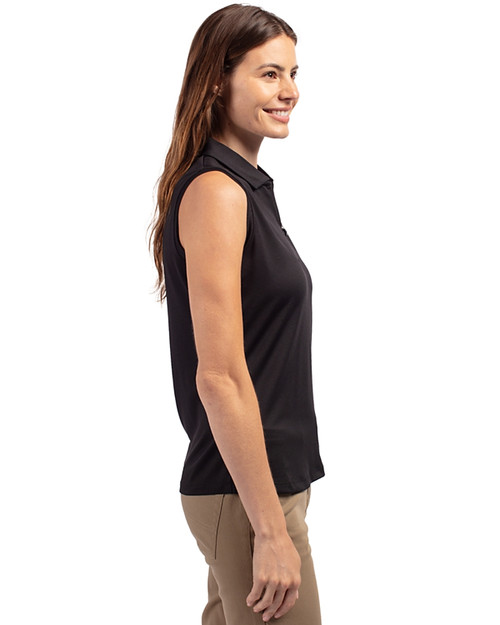 New England Patriots Historic Cutter & Buck Forge Stretch Womens Sleeveless Polo BL_PROS_HG 