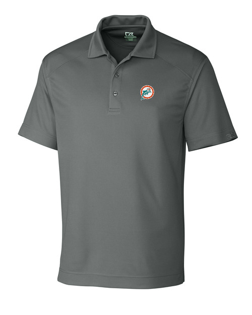 Miami Dolphins Historic Cutter & Buck CB Drytec Genre Textured Solid Mens Big and Tall Polo EG_MANN_HG 1