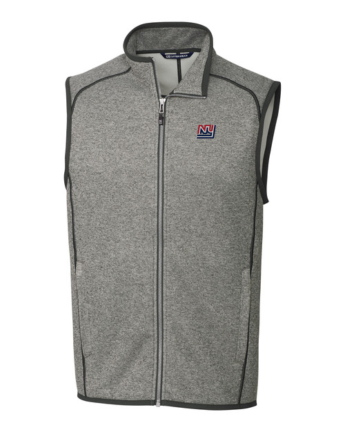 New York Giants Historic Cutter & Buck Mainsail Sweater-Knit Mens Big and Tall Full Zip Vest POH_MANN_HG 1