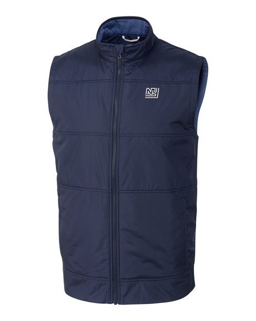 New York Giants Historic Cutter & Buck Stealth Hybrid Quilted Mens Big and Tall Windbreaker Vest LYN_MANN_HG 1