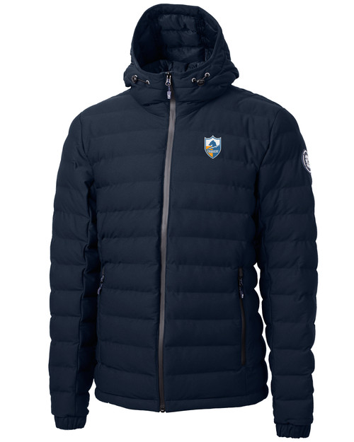 Los Angeles Chargers Historic Cutter & Buck Mission Ridge Repreve® Eco Insulated Mens Puffer Jacket NVBU_MANN_HG 1
