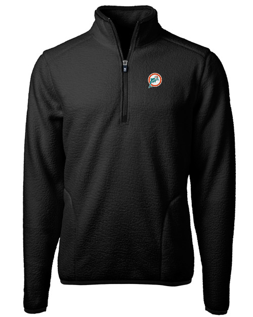 Miami Dolphins Historic Cutter & Buck Cascade Eco Sherpa Fleece Mens Big & Tall Quarter Zip Jacket BL_MANN_HG 1