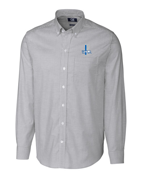 Detroit Lions Historic Cutter & Buck Stretch Oxford Stripe Mens Long Sleeve Dress Shirt CC_MANN_HG 1