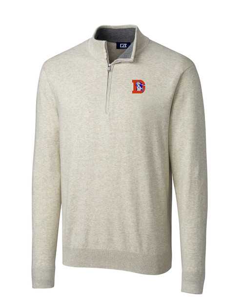 Denver Broncos Historic Cutter & Buck Lakemont Tri-Blend Mens Quarter Zip Pullover Sweater OMH_MANN_HG 1