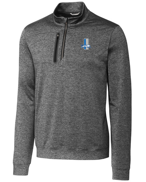 Detroit Lions Historic Cutter & Buck Stealth Heathered Quarter Zip Mens Pullover EG_MANN_HG 1